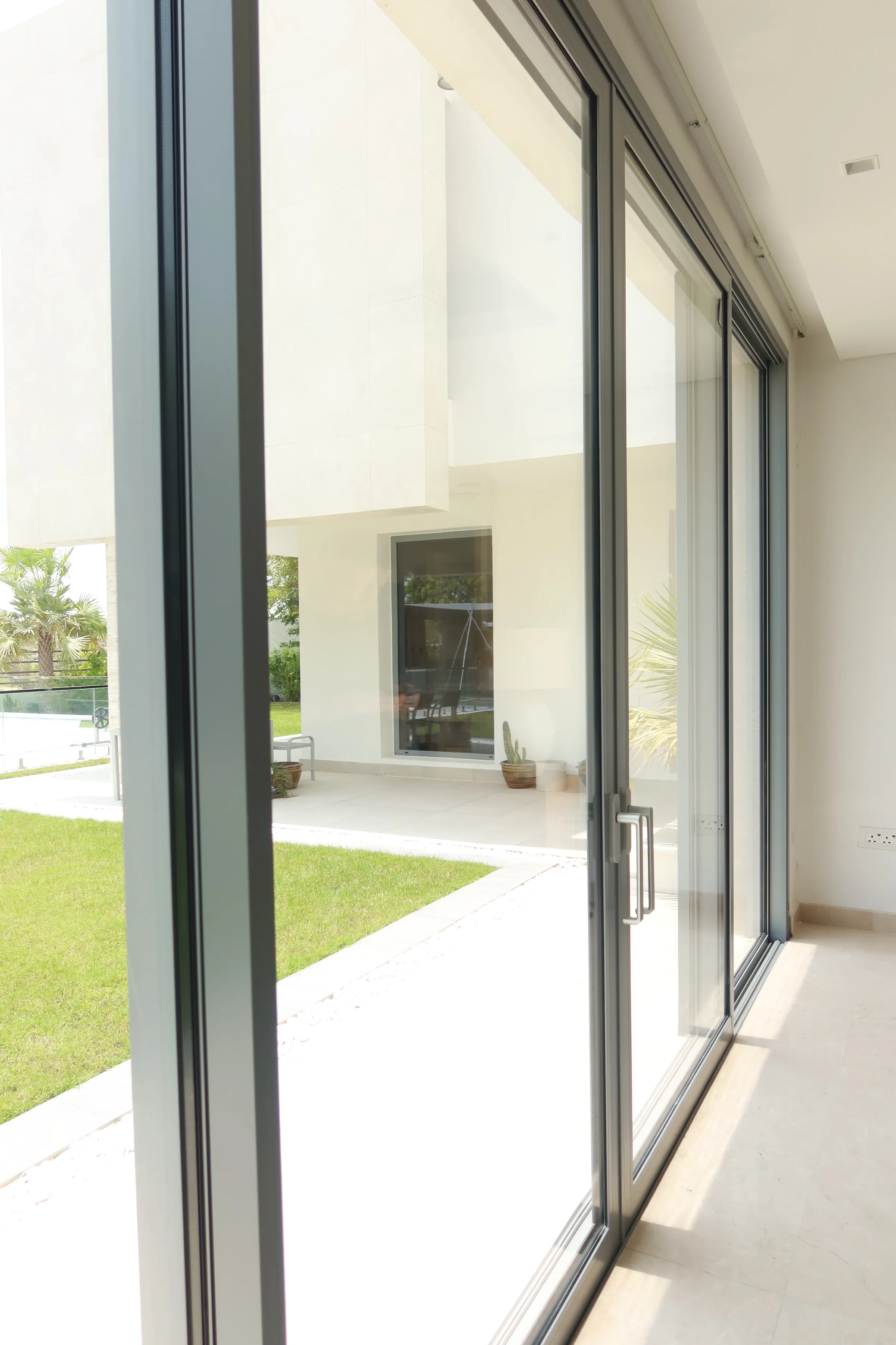 Yas Acres villa exterior with glass balustrade balcony, Yas Island, Abu Dhabi