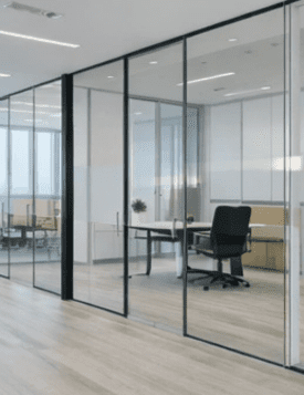 frameless glass partition dubai